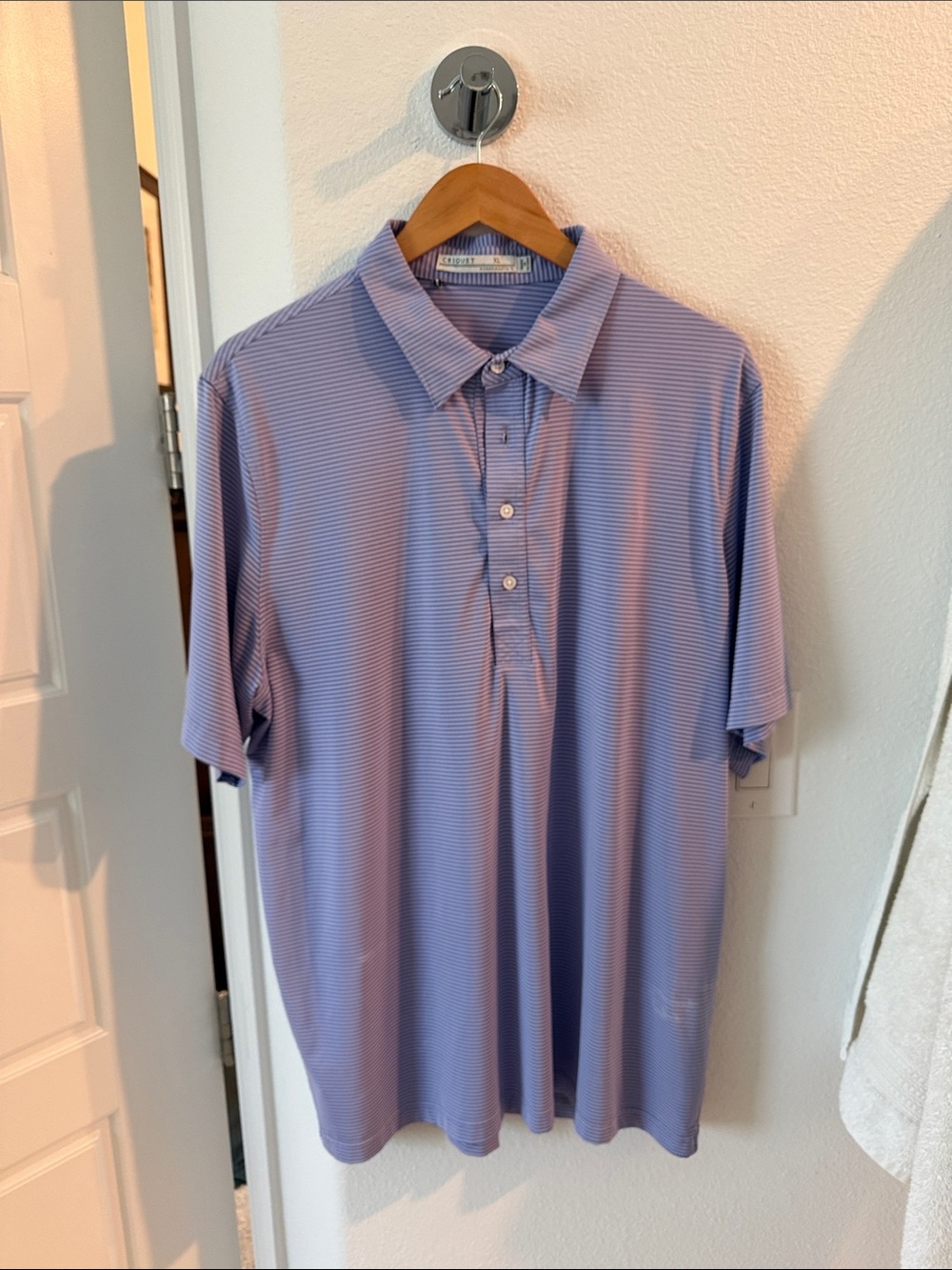 Criquet Men's Lavender Striped Polo